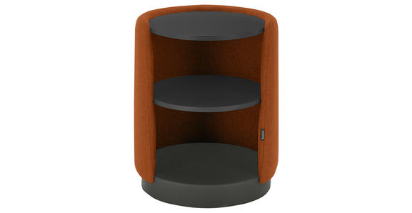 NACHTSCHRANK 48/57,5/48 cm Fichte, Kiefer Schichtholz, Sperrholz, Hartholz  - Schieferfarben/Rostfarben, Design, Holz/Holzwerkstoff (48/57,5/48cm) - Dieter Knoll