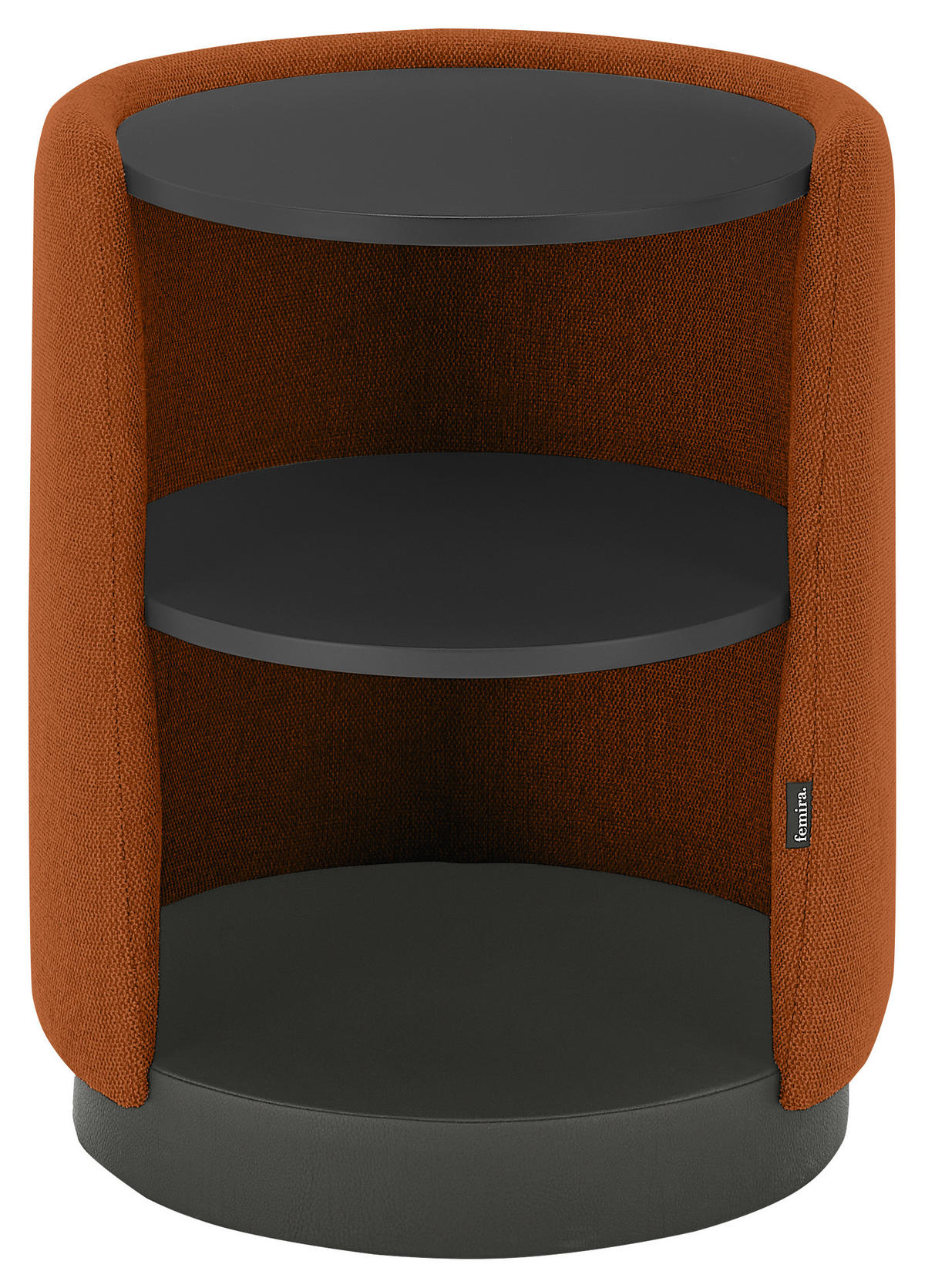 NACHTSCHRANK 48/57,5/48 cm Fichte, Kiefer Schichtholz, Sperrholz, Hartholz  - Schieferfarben/Rostfarben, Design, Holz/Holzwerkstoff (48/57,5/48cm) - Dieter Knoll