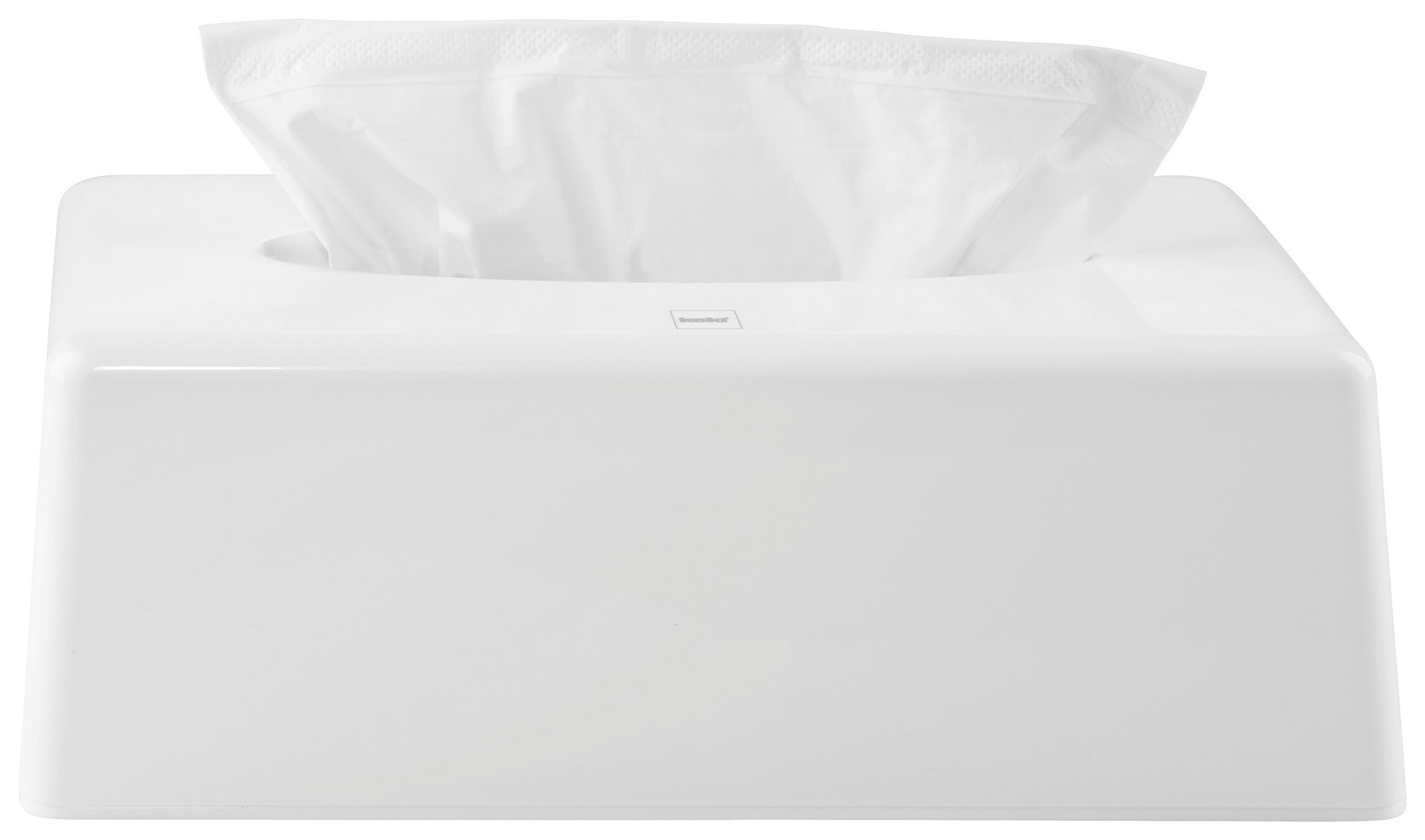 Kosmetiktuch-Box - Weiß Hochglanz, Basics, Keramik (25,5/14/9cm) - Kela