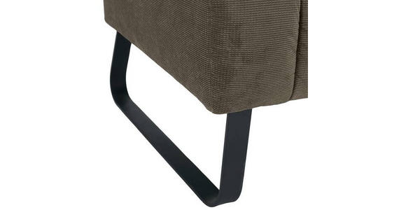 SITZBANK 175/87/77 cm  in Dunkelbraun  - Dunkelbraun/Schwarz, Design, Textil/Metall (175/87/77cm) - Novel