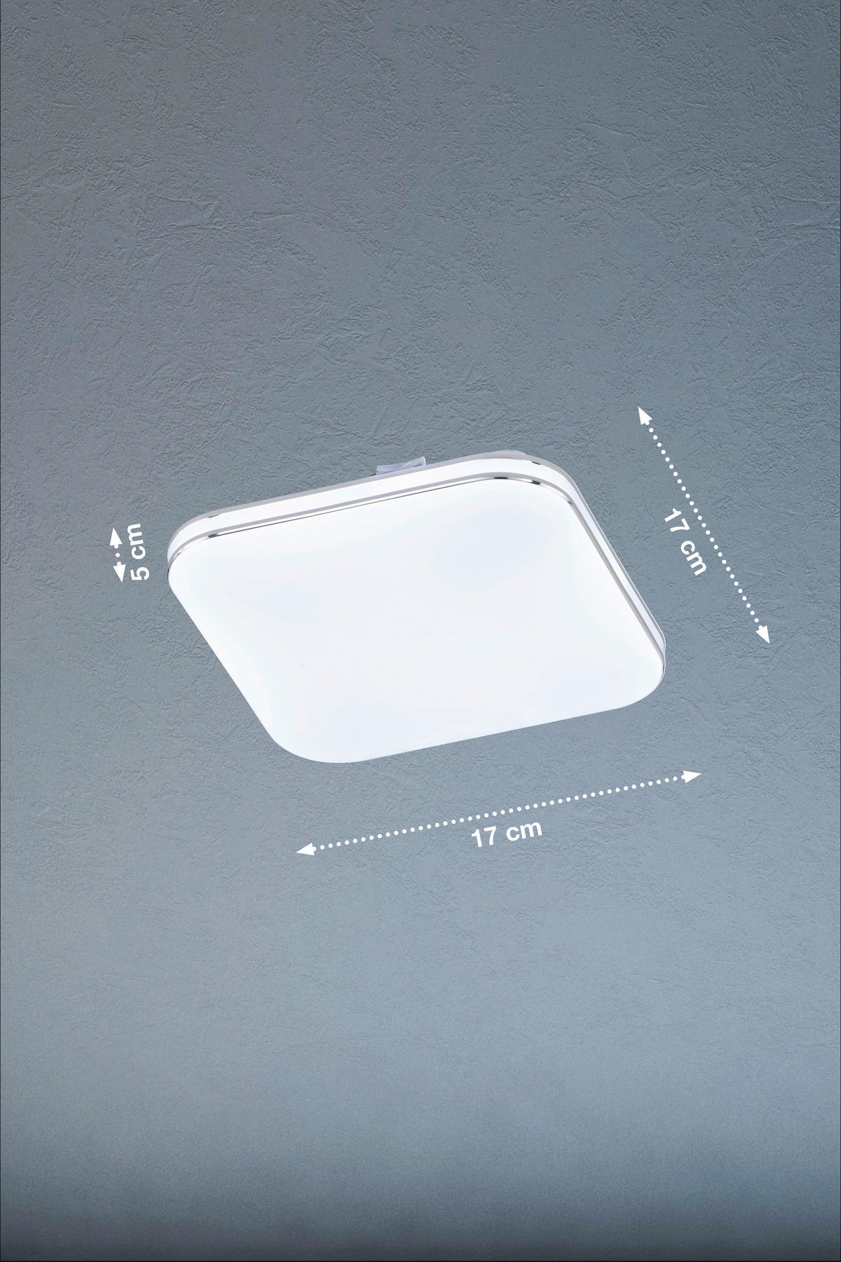 LED-DECKENLEUCHTE     - Weiss Hochglanz/Chromfarben, Konventionell, Glas (17/17cm) - Fischer & Honsel
