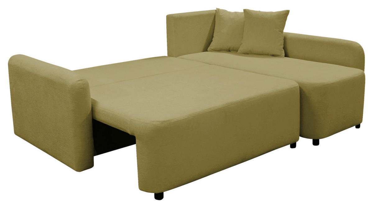 ECKSOFA STERN Grün Bouclé Zierkissen, Rückenkissen, Bettkasten  - Schwarz/Grün, Design, Kunststoff/Textil (207/152cm) - MID.YOU