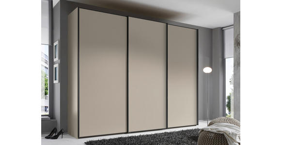 SCHWEBETÜRENSCHRANK  in Sandfarben  - Sandfarben/Graphitfarben, Design, Holzwerkstoff/Metall (280/240/68cm) - Moderano