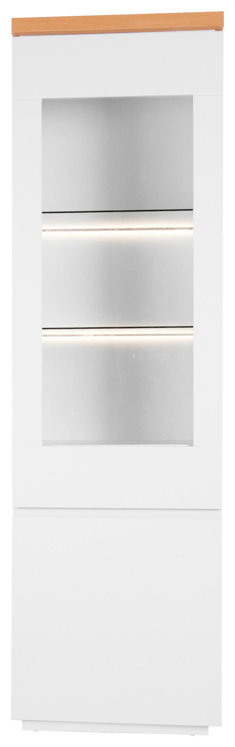 VITRINE in furniert Eiche Weiß, Eichefarben  - Eichefarben/Weiß, MODERN, Holz/Holzwerkstoff (57/195/40cm) - Carryhome