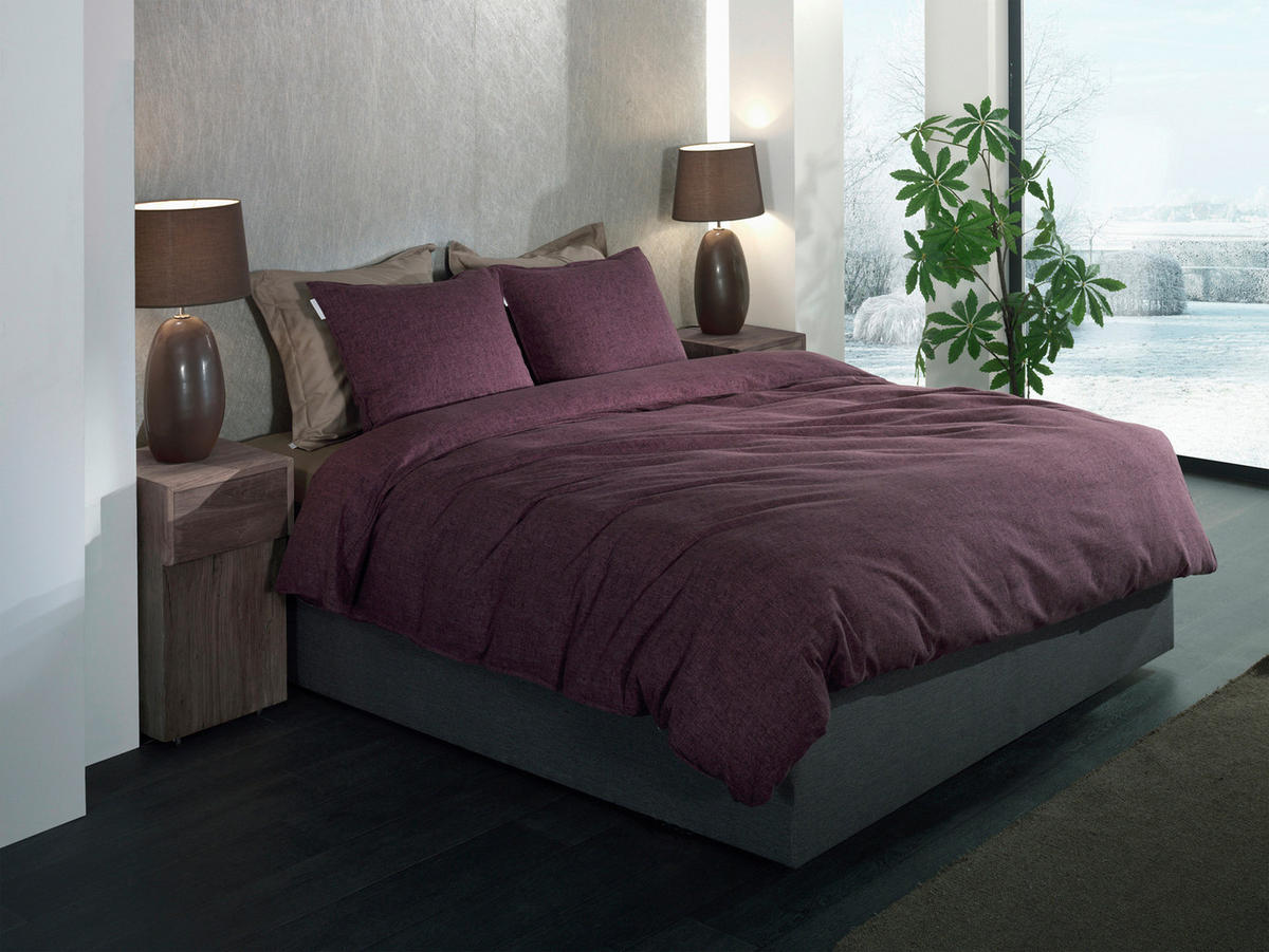 BETTWÄSCHE Franela Flanell 155/220 cm  - Brombeere, Basics, Textil (155/220cm)