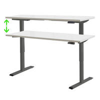 SCHREIBTISCH höhenverstellbar, Memoryschalter, USB-Anschlüsse  - Anthrazit/Weiß, MODERN, Holzwerkstoff/Metall (160/80/69-119cm) - MID.YOU