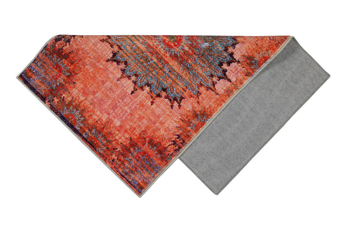 BADTEPPICH Blau, Rot 80/150 cm  - Blau/Rot, Basics, Kunststoff/Textil (80/150cm) - WECON HOME