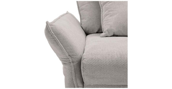 BIGSOFA  in Webstoff Hellgrau  - Hellgrau/Schwarz, KONVENTIONELL, Textil/Metall (282/94/127cm) - Ambia Home