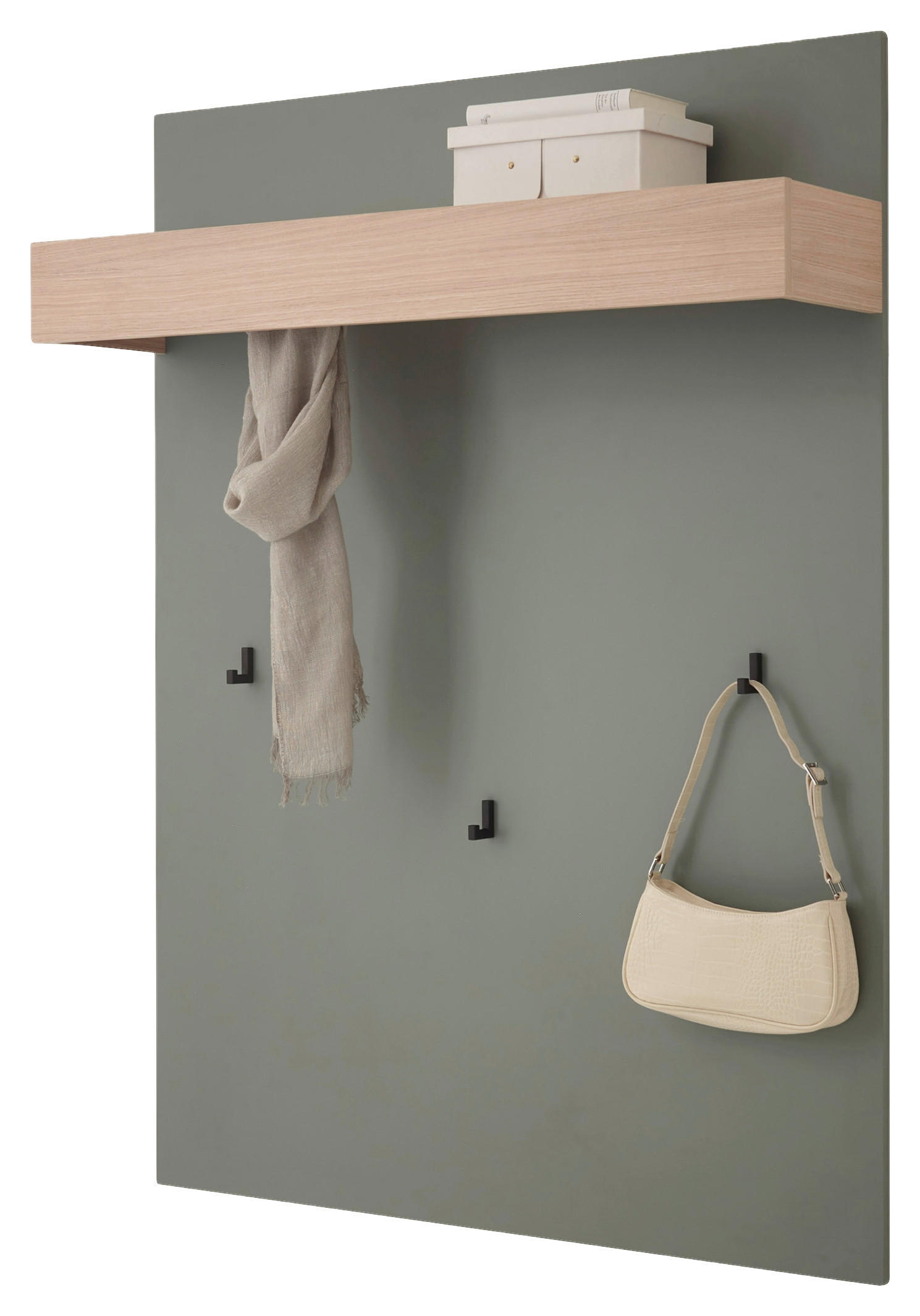 Thumbnail - Modante Garderobenpaneel, Eiche, Salbeigrün, Holzwerkstoff, 100x135x25 cm, Aufhängemöglichkeit, Garderobe, Garderobenpan...