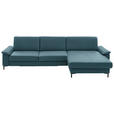 ECKSOFA  in Echtleder Blau  334/176 cm  - Blau/Schwarz, Design, Leder/Metall (334/176cm) - Dieter Knoll