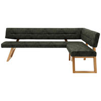 ECKBANK 225/155 cm  in Dunkelgrün  - Dunkelgrün/Eichefarben, KONVENTIONELL, Holz/Textil (225/155cm) - Dieter Knoll
