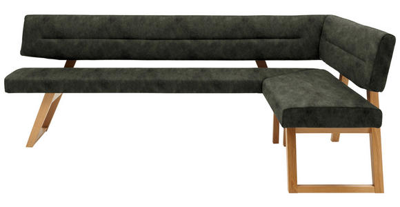 ECKBANK 195/155 cm in Dunkelgrün - Dunkelgrün/Eichefarben, KONVENTIONELL, Holz/Textil (195/155cm) - Dieter Knoll