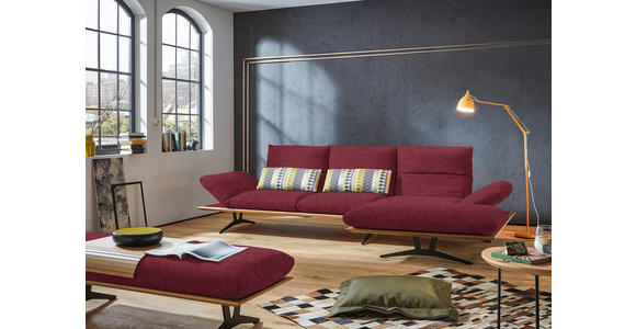 ECKSOFA in Flachgewebe Bordeaux  - Bordeaux/Schwarz, Design, Holz/Textil (314/159cm) - Dieter Knoll