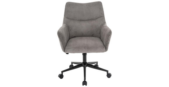 DREHSTUHL Cord Grau, Schwarz  - Schwarz/Grau, Design, Textil/Metall (64/90-98/68cm) - Carryhome