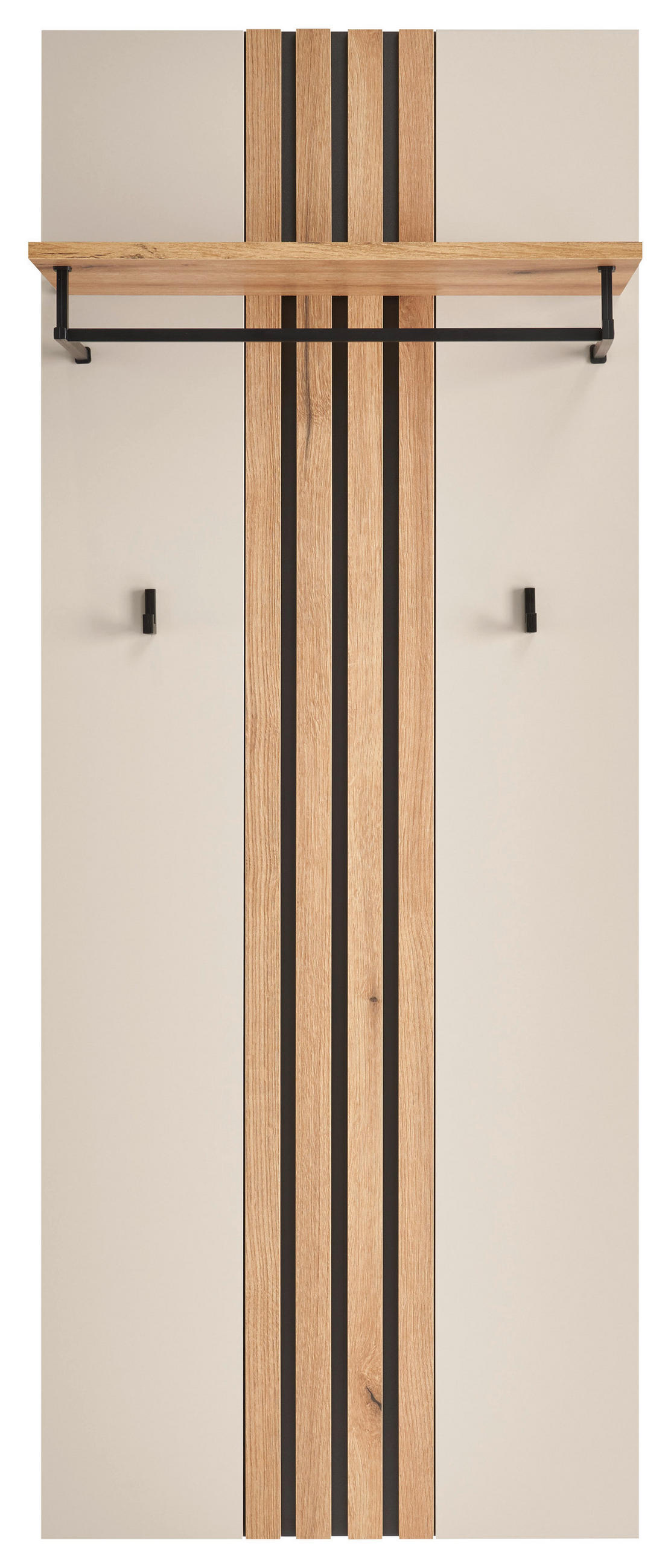 PANEL ZA ODLAGANJE KAPUTA  boja hrasta, kašmir   pločasti materijal  - kašmir/boja hrasta, Osnovno, pločasti materijal (60/151/30cm) - Xora