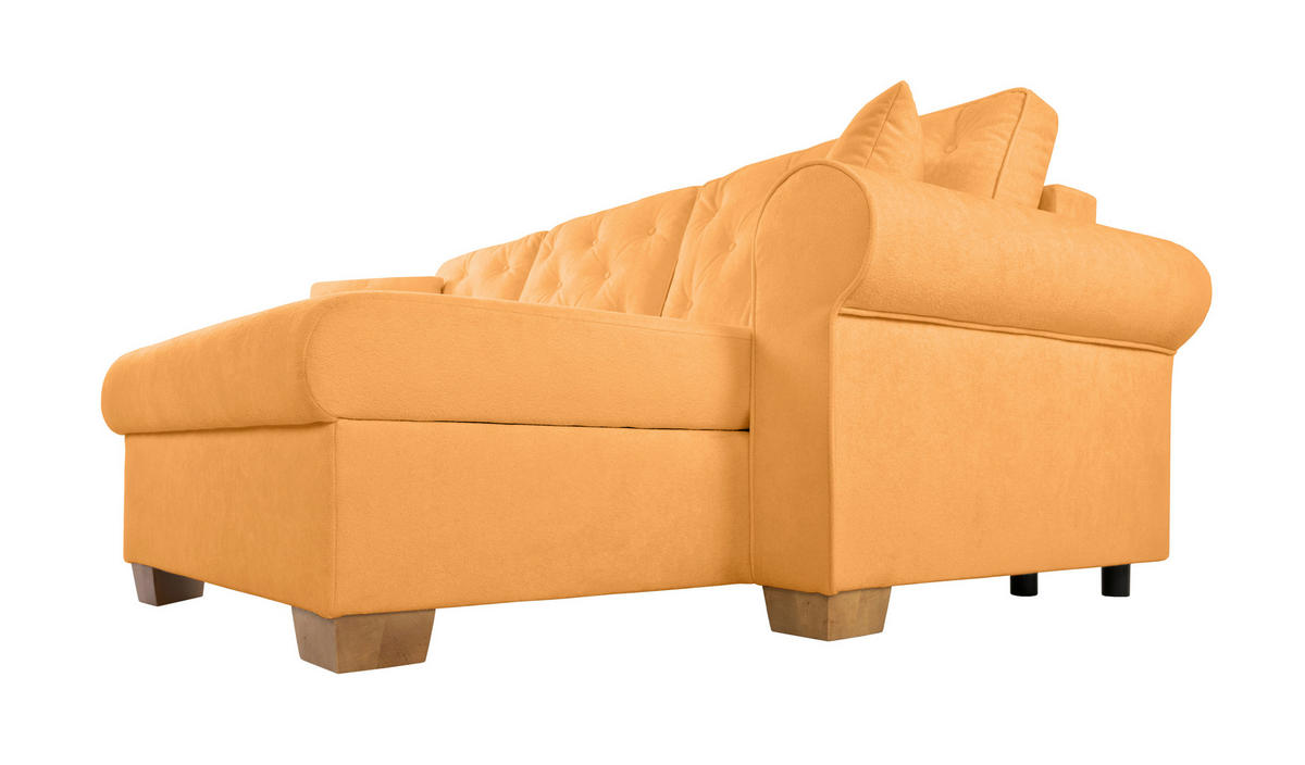ECKSOFA Arles Gelb  - Gelb/Buchefarben, Design, Holz/Textil (266/161cm) - MID.YOU