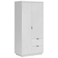 NYÍLÓAJTÓS SZEKRÉNY fehér, magasfényű fehér  - fekete/magasfényű fehér, Modern, faalapú anyag/fém (94/200,5/56,5cm) - MID.YOU