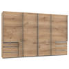 SCHWEBETÜRENSCHRANK 350,00/216,00/65,00 cm Eichefarben  - Chromfarben/Eichefarben, Basics, Holzwerkstoff/Metall (350,00/216,00/65,00cm) - MID.YOU