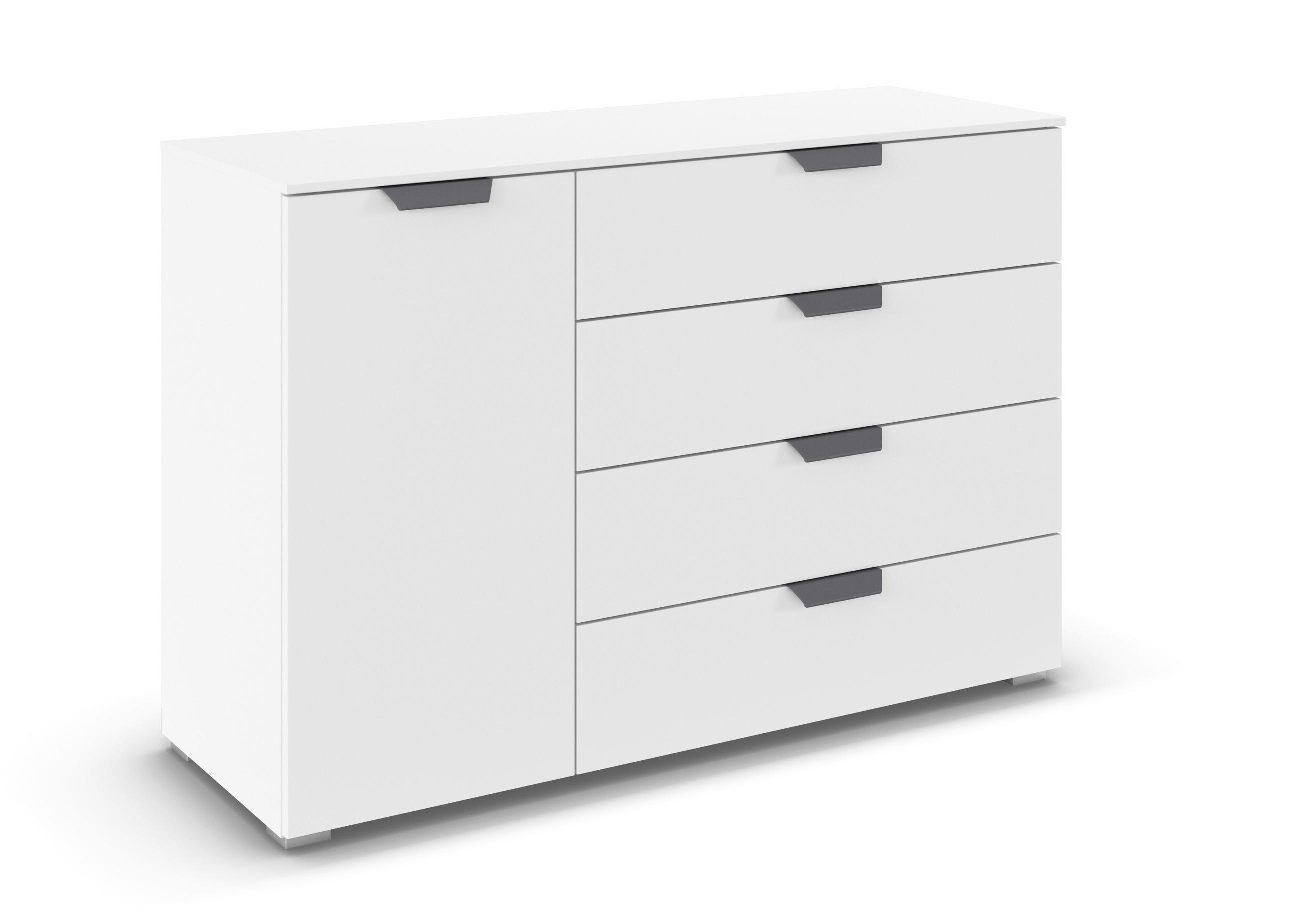 KOMMODE in 120/81/42 cm - Dunkelgrau/Weiß, Design, Holzwerkstoff/Metall (120/81/42cm) - Carryhome