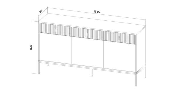SIDEBOARD Maggiore in 154,5/82,6/39 cm - Kaschmir/Schwarz, Design, Holzwerkstoff/Metall (154,5/82,6/39cm) - Xora