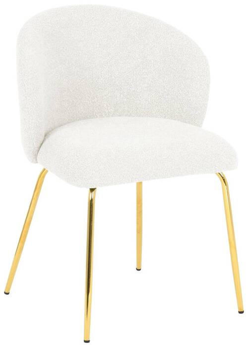 STUHL  in Eisen Bouclé Metall, Textil  - Beige/Goldfarben, Design, Textil/Metall (57/79/59cm) - Xora