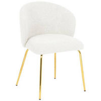 STUHL  in Eisen Bouclé Metall, Textil  - Beige/Goldfarben, Design, Textil/Metall (57/79/59cm) - Xora
