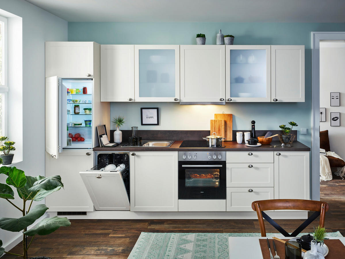 KUCHYŇSKÝ BLOK BEZ SPOTŘEBIČŮ - měděné barvy/magnolie, Romantický / Rustikální, kov/kompozitní dřevo (330cm) - Welnova