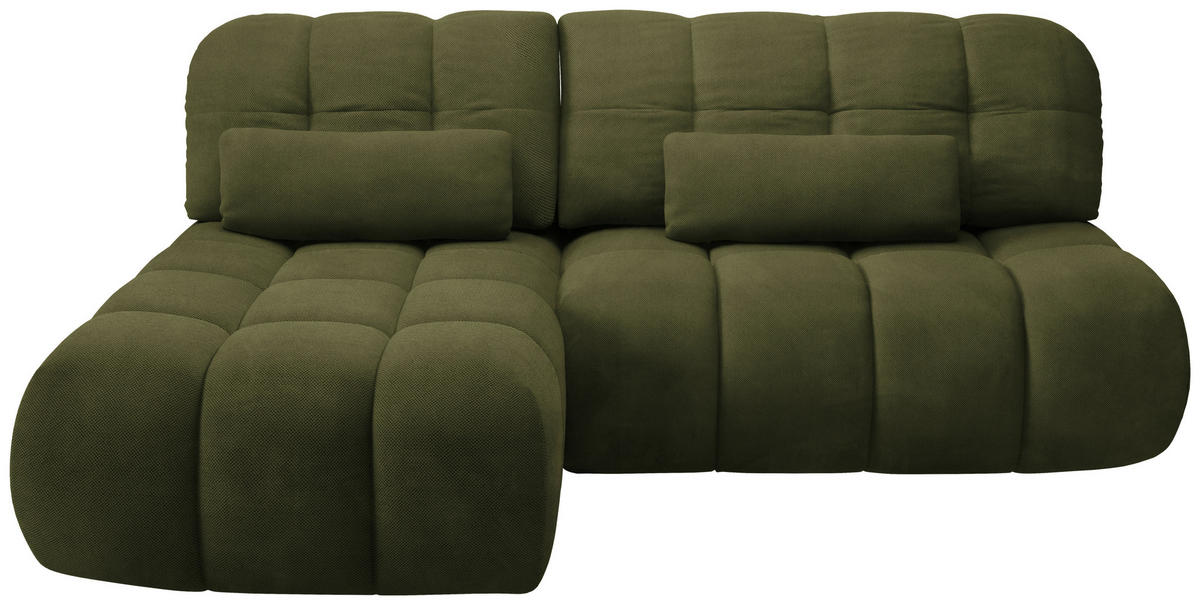 ECKSOFA TARANTO Grün Webstoff  - Schwarz/Grün, Design, Kunststoff/Textil (172/225cm) - Livetastic