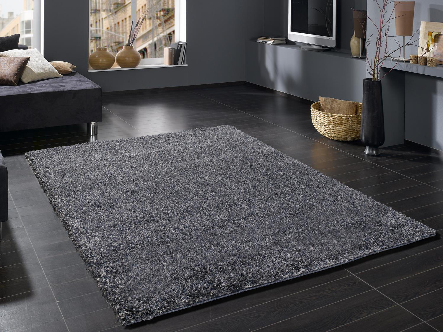 HOCHFLORTEPPICH 120/170 cm Fashion Shaggy Blau, Grau  - Blau/Grau, Basics, Textil (120/170cm) - Novel
