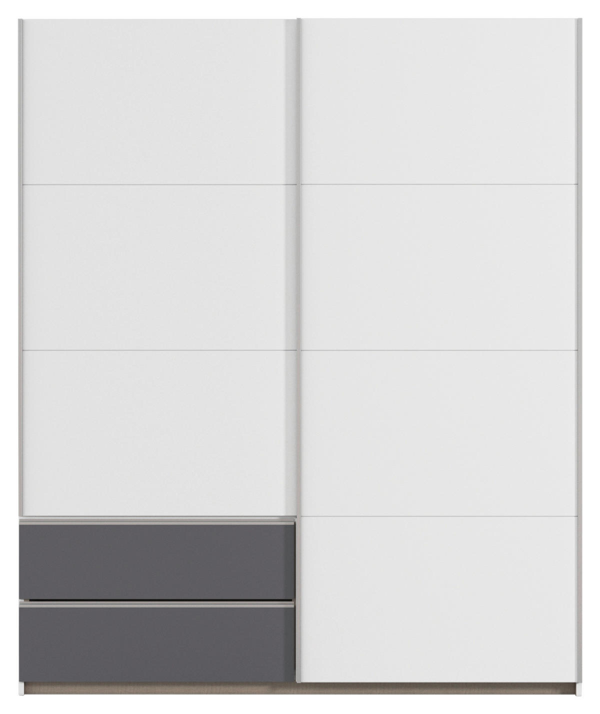 SCHWEBETÜRENSCHRANK in Grau, Weiss  - Weiss/Alufarben, Modern, Holzwerkstoff (175/210/59cm) - Rauch Möbel