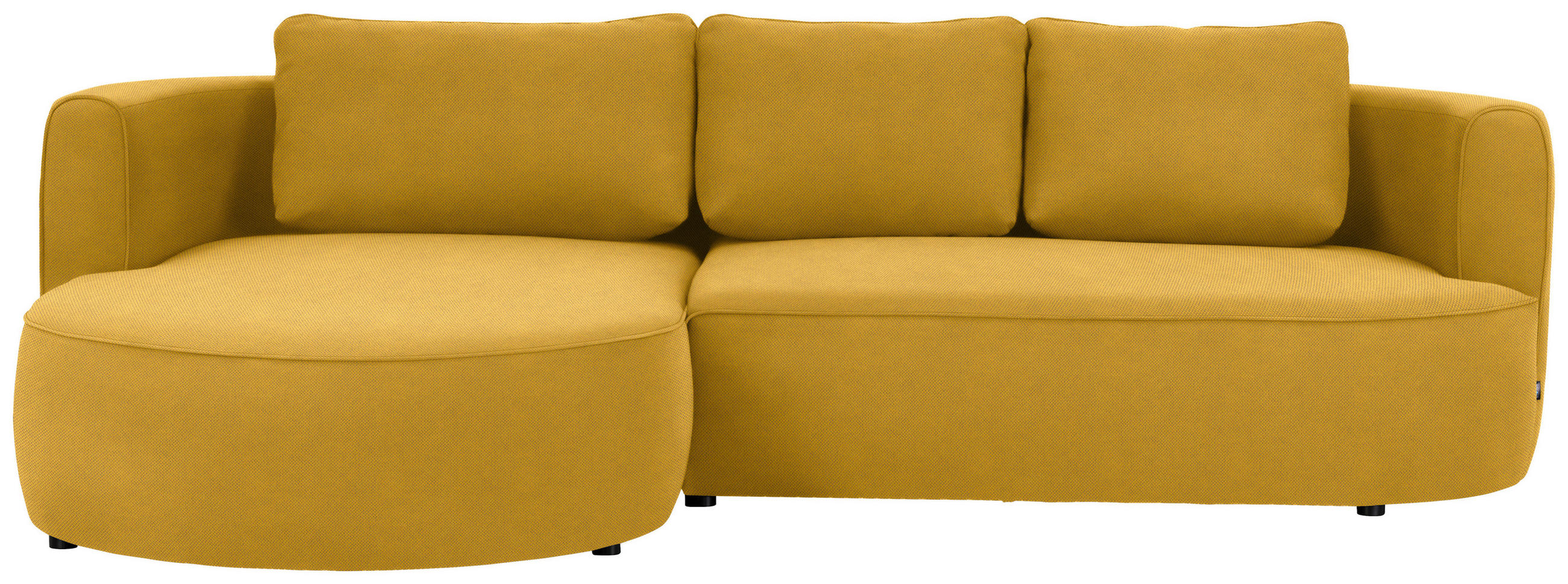 ECKSOFA in Webstoff Currygelb  - Currygelb/Schwarz, Design, Kunststoff/Textil (183/284cm) - Welnova