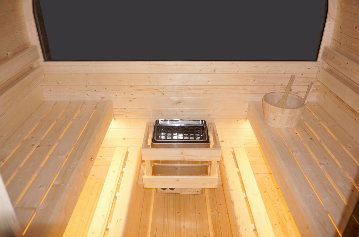SAUNA für 6 Personen Hanko  - Fichtefarben, KONVENTIONELL, Holz (210/180/210cm) - Sanotechnik