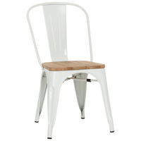 STUHL Weiß, Dunkelbraun Ulme  - Dunkelbraun/Weiß, Basics, Holz/Metall (44/84/54cm) - MID.YOU