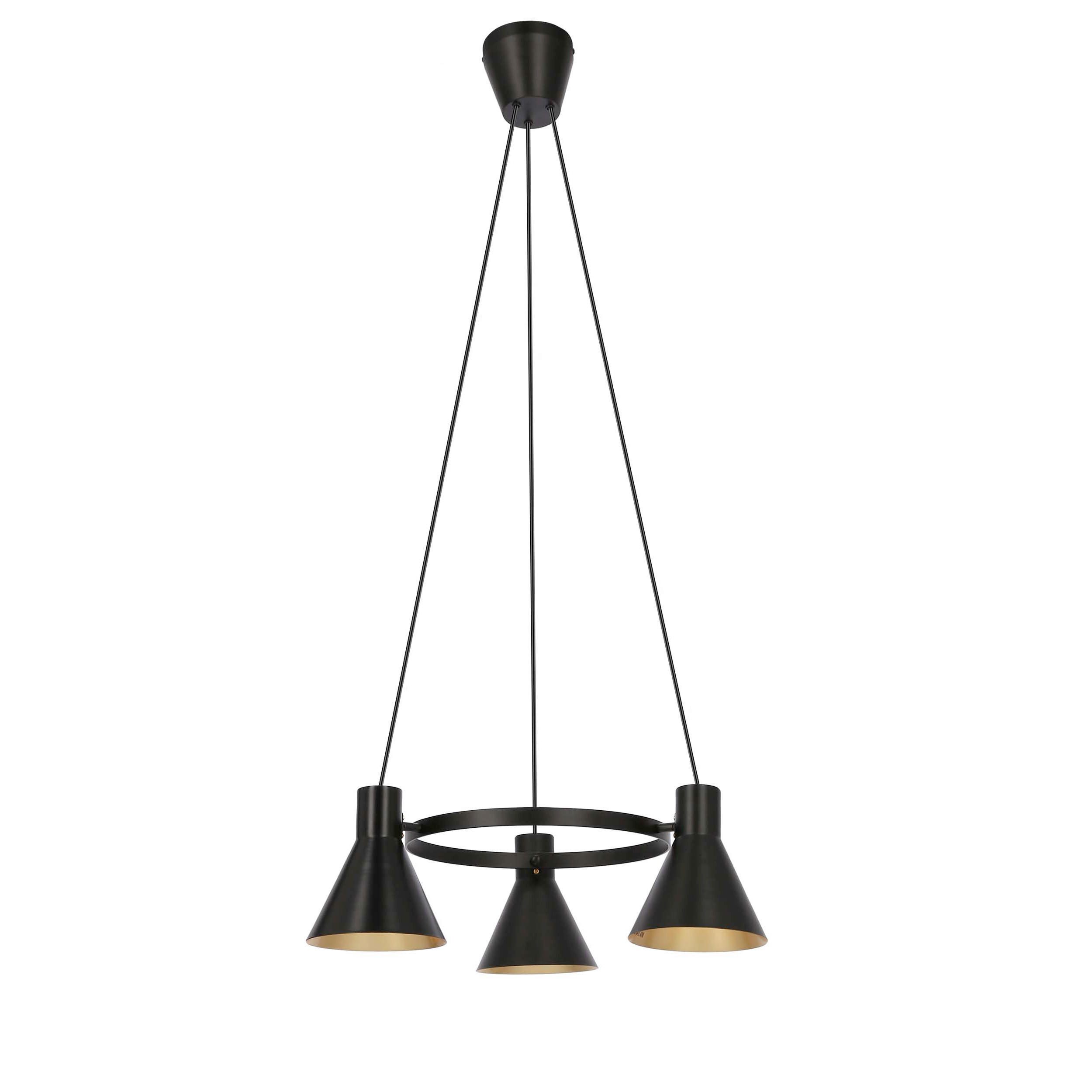 XXXLutz Pendelleuchte More Schwarz, Gold 55x100x55 cm