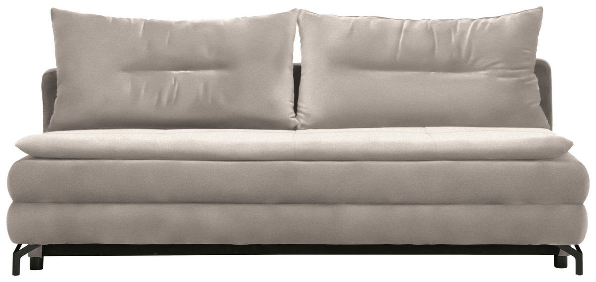 KANAPÉÁGY bézs  - bézs/fekete, Modern, textil/fém (208/73/92/102cm) - Novel