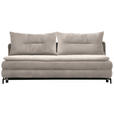 SCHLAFSOFA  in Flachgewebe Beige  - Beige/Schwarz, MODERN, Textil/Metall (208/73/92/102cm) - Novel