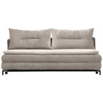 SCHLAFSOFA  in Flachgewebe Beige  - Beige/Schwarz, MODERN, Textil/Metall (208/73/92/102cm) - Novel