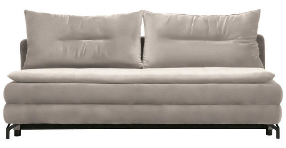 SCHLAFSOFA  in Flachgewebe Beige  - Beige/Schwarz, MODERN, Textil/Metall (208/73/92/102cm) - Novel