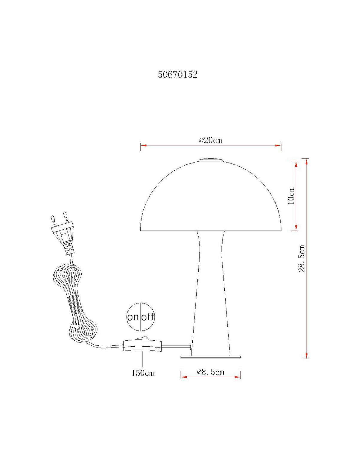 TISCHLEUCHTE Julia 20/28,5 cm  - Schwarz/Cappuccino, Design, Kunststoff/Metall (20/28,5cm) - Globo
