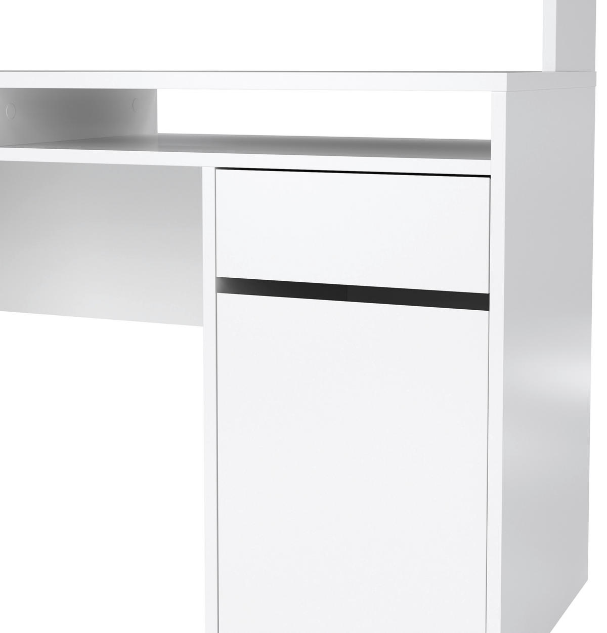 SCHREIBTISCH 149/48,2/156,2 cm Weiss Hochglanz Stauraum  - Weiss Hochglanz, Modern, Holzwerkstoff (149/48,2/156,2cm) - P & B