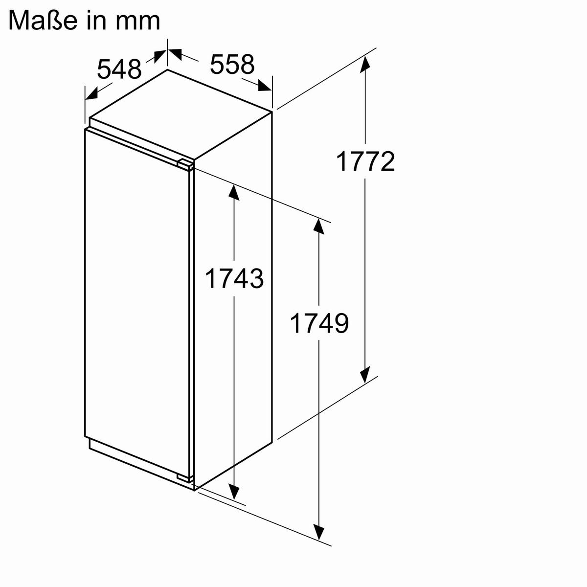KÜHLSCHRANK 54,1/177,2/54,8 cm KI82LNSE0  - Weiß, Basics, Glas/Metall (54,1/177,2/54,8cm) - Siemens