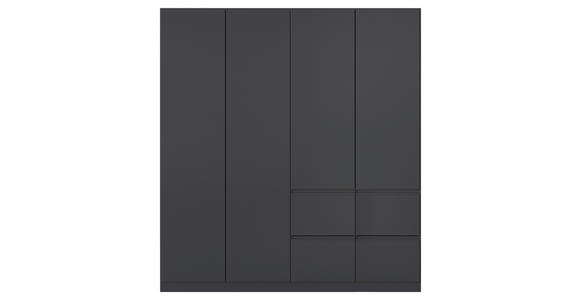 KLEIDERSCHRANK 4-türig Grau  - Grau, Trend, Holzwerkstoff/Kunststoff (181/197/54cm) - Xora