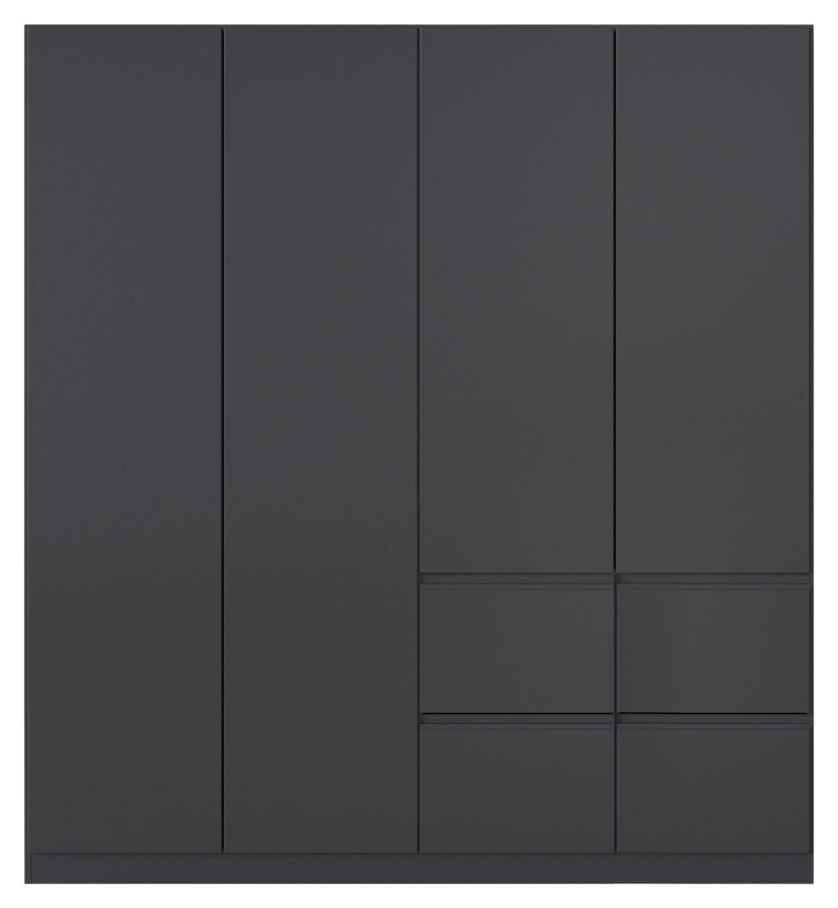 KLEIDERSCHRANK 4-türig Grau  - Grau, Trend, Holzwerkstoff/Kunststoff (181/197/54cm) - Xora