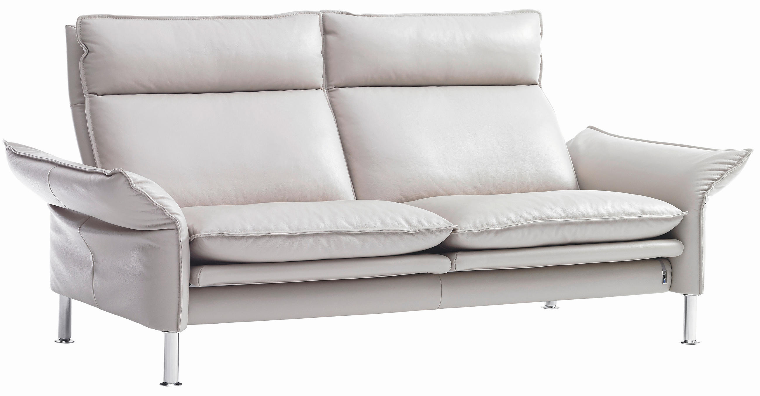 2-SITZER-SOFA in Echtleder Weiß  - Chromfarben/Weiß, KONVENTIONELL, Leder/Metall (158/93/120cm) - Erpo
