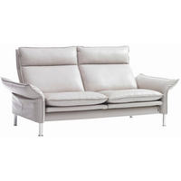 2-SITZER-SOFA in Echtleder Weiß  - Chromfarben/Weiß, KONVENTIONELL, Leder/Metall (158/93/120cm) - Erpo