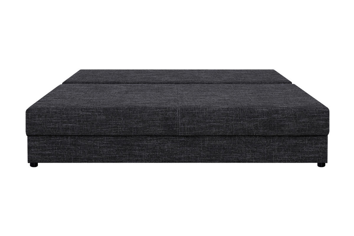 SCHLAFSOFA  mit Liegefunktion, Rücken echt Schwarz  - Schwarz, Design, Kunststoff/Textil (190/80/75cm) - P & B