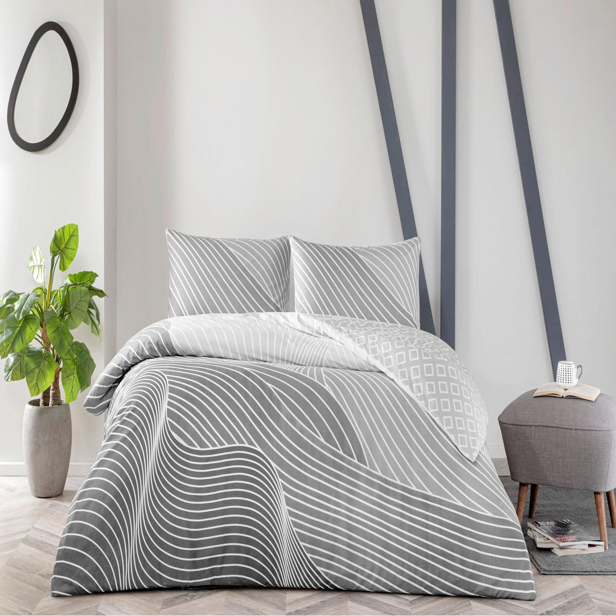 LENJERIE DE PAT 240/260 cm  - gri deschis, Basics, textil (240/260cm)