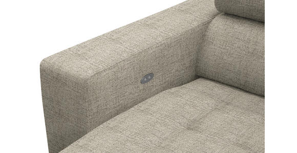 ECKSOFA in Chenille Beige  - Chromfarben/Beige, Design, Textil (301/207cm) - Xora