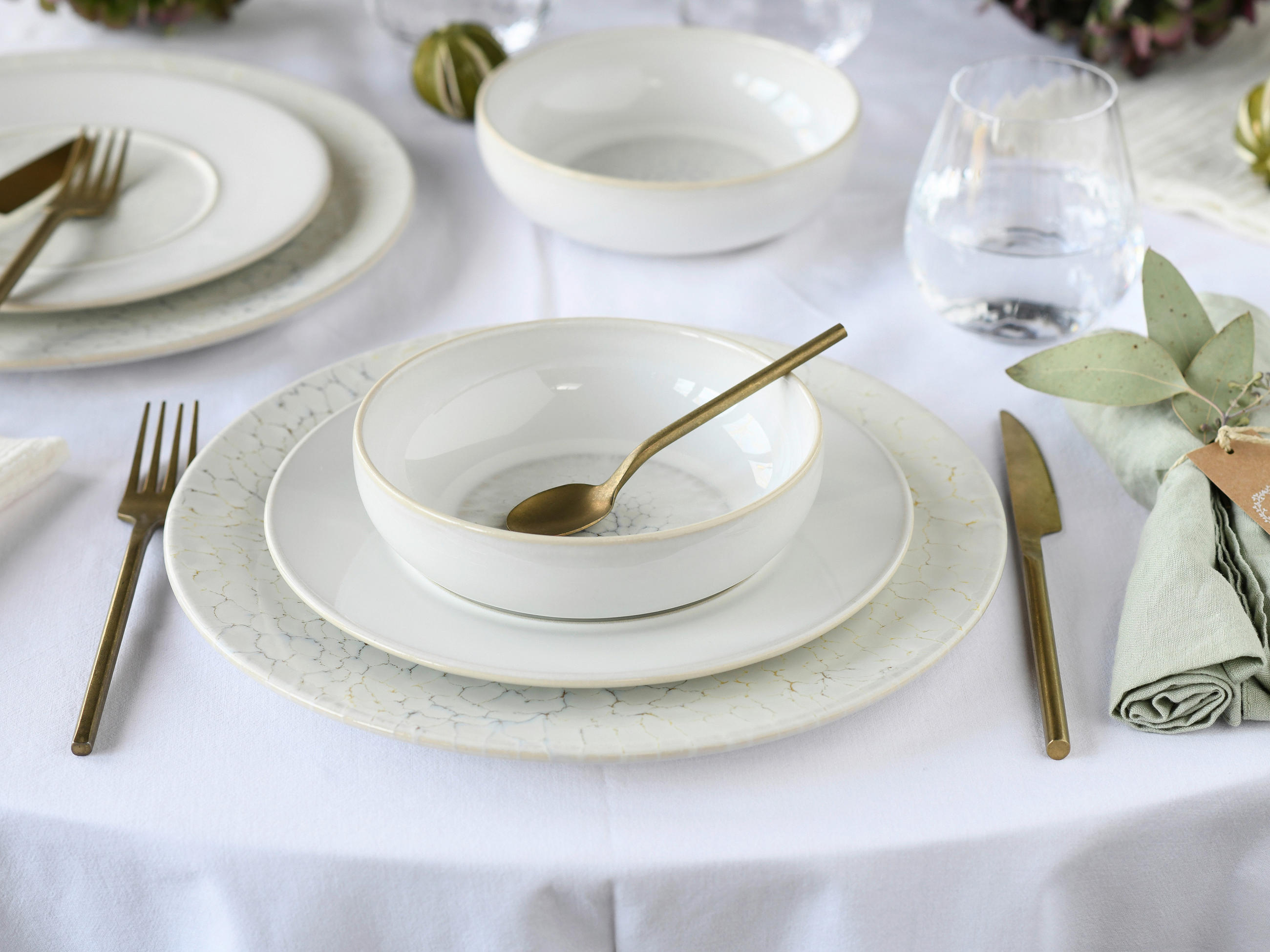 TAFELSERVICE Creme, Weiß Unico Toscania 12-teilig  - Creme/Weiß, Basics, Keramik - Creatable