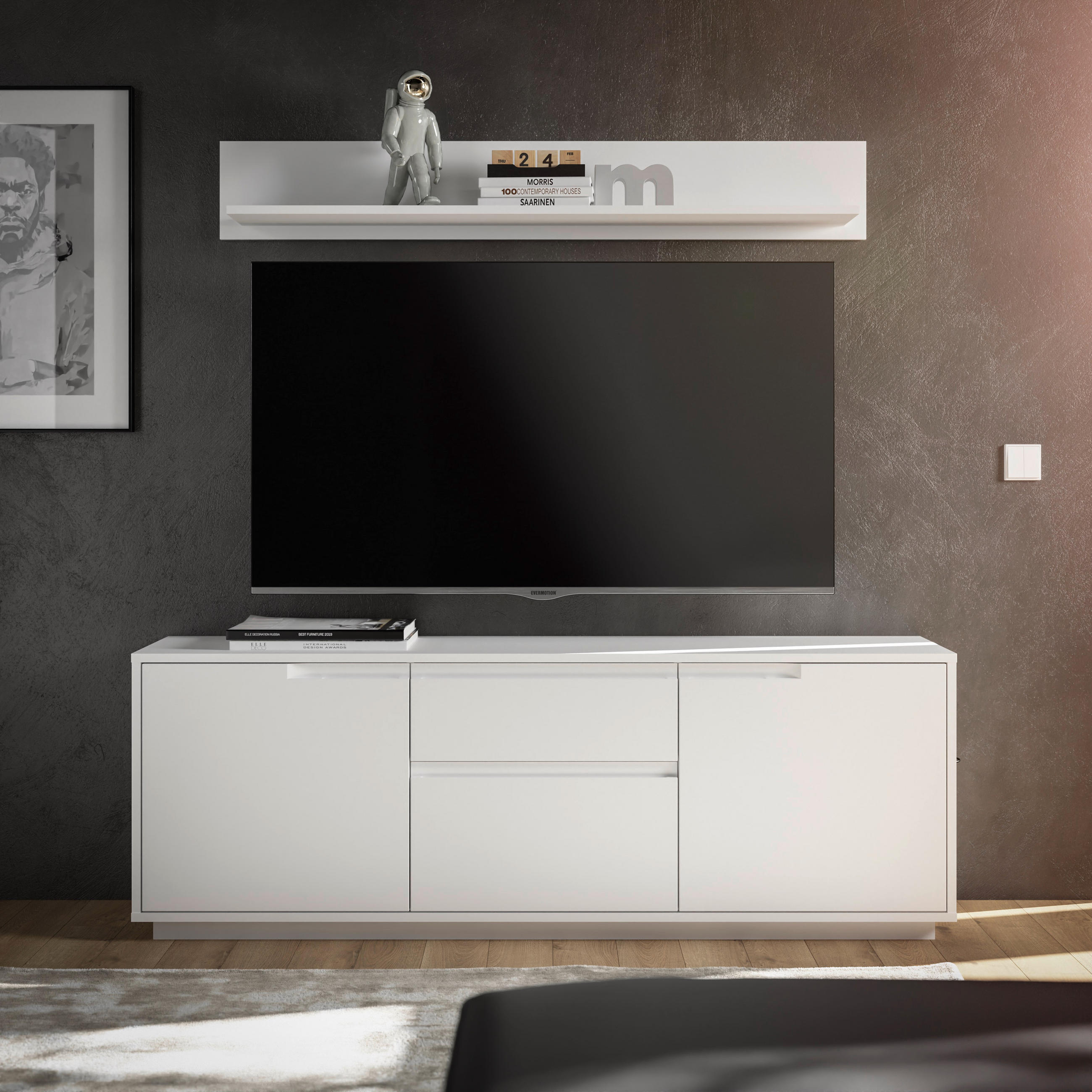 TV-ELEMENT in 169/180/38 cm - Weiss, Modern, Holzwerkstoff (169/180/38cm) - Carryhome